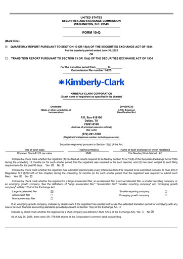 Vorschaubild Kimberly-Clark Quartalsbericht 2025-q2