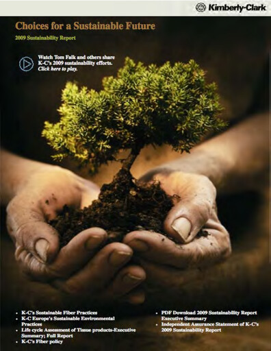 Thumbnail Kimberly-Clark Sustainability Report 2009