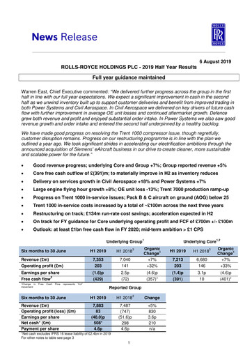 Thumbnail Rolls-Royce Holdings Half-year Report 2019-h1