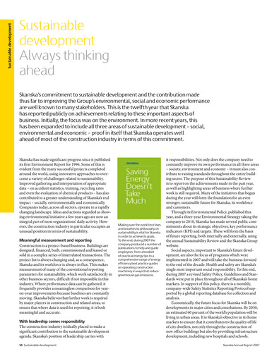 Thumbnail Skanska Sustainability Report 2007