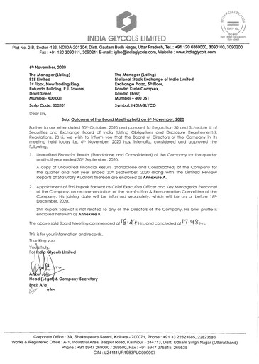Thumbnail India Glycols Quarterly Report 2020-q2