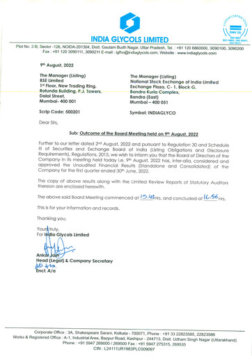 Thumbnail India Glycols Quarterly Report 2022-q1