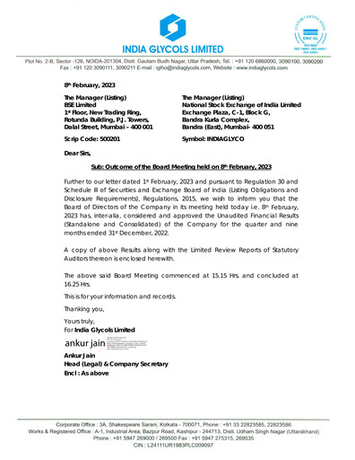 Thumbnail India Glycols Quarterly Report 2022-q3