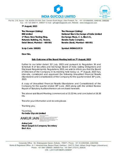 Thumbnail India Glycols Quarterly Report 2023-q1