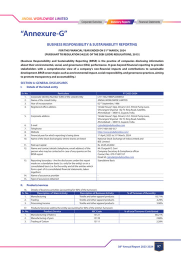 Thumbnail Jindal Worldwide
 ESG Report 2023-2024