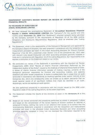 Thumbnail Jindal Worldwide
 Quarterly Report 2024-q3