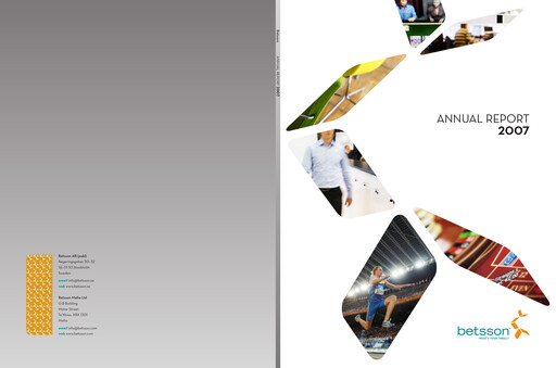 Thumbnail Betsson AB Annual Report 2007
