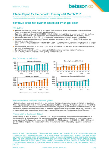 Thumbnail Betsson AB Quarterly Report 2015-q1