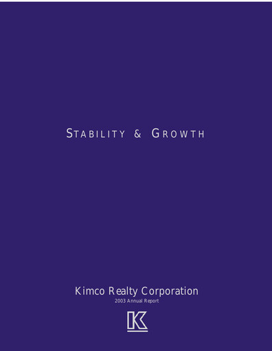 Thumbnail Kimco Realty
 Annual Report 2003