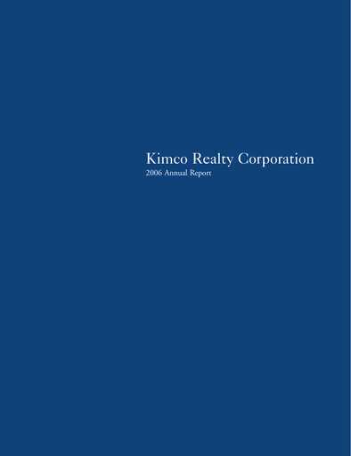 Thumbnail Kimco Realty
 Annual Report 2006