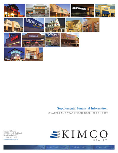 Thumbnail Kimco Realty
 Quarterly Report 2009-q4