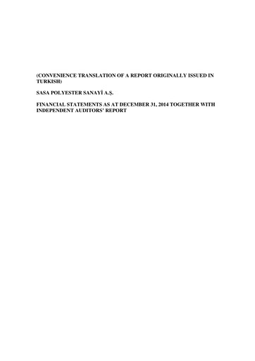 Thumbnail Sasa Polyester Financial Statement 2014