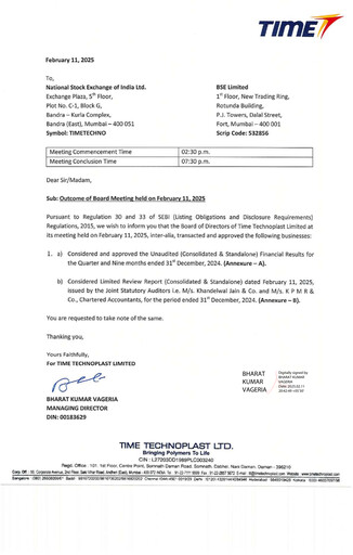 Miniature Time Technoplast Rapport trimestriel 2024-q3