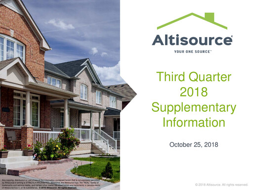 Miniature Altisource Portfolio
 Rapport trimestriel 2018-q3