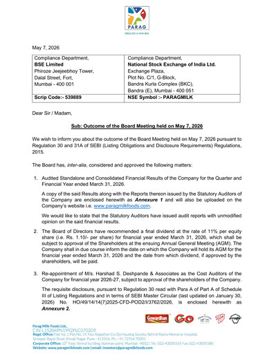 Thumbnail Parag Milk Foods
 Financial Statement 2025-2026