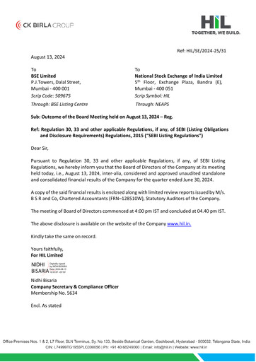 Vorschaubild Hyderabad Industries Limited Quartalsbericht 2025-q1