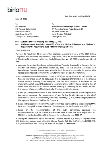 Vorschaubild Hyderabad Industries Limited Quartalsbericht 2026-q4
