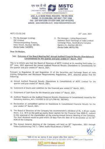 Thumbnail MSTC Limited
 Quarterly Report 2021-q4