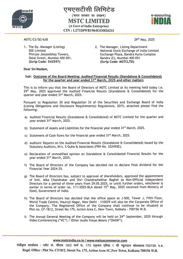 Thumbnail MSTC Limited
 Quarterly Report 2025-q4