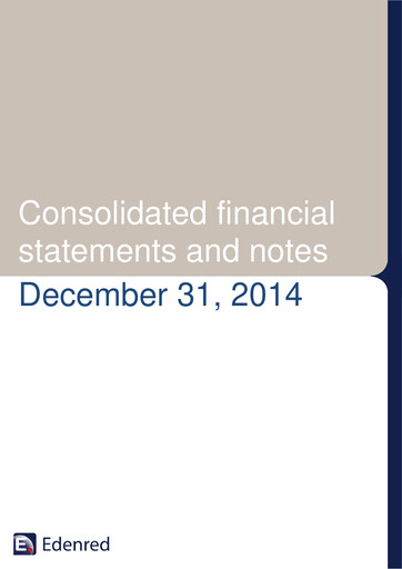Thumbnail Edenred Financial Statement 2014