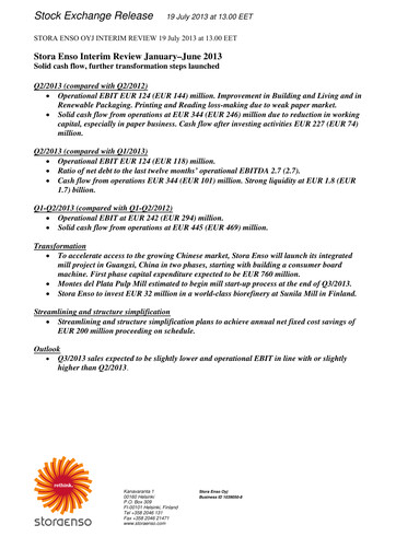 Thumbnail Stora Enso
 Half-year Report 2013-h1