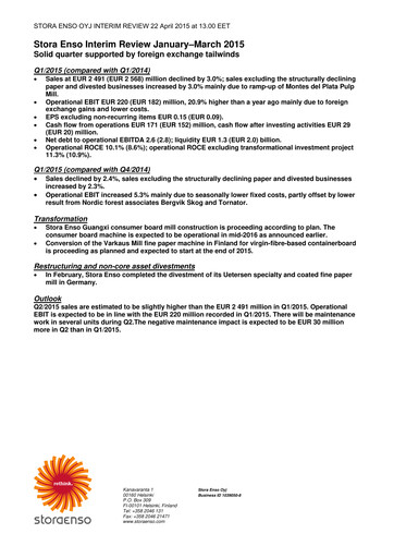 Thumbnail Stora Enso
 Quarterly Report 2015-q1