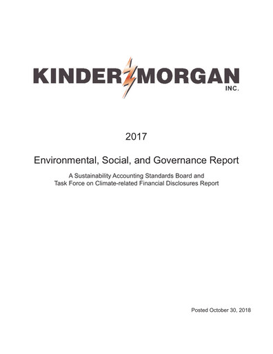 Vorschaubild Kinder Morgan ESG-Bericht 2017