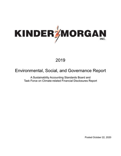 Thumbnail Kinder Morgan ESG Report 2019