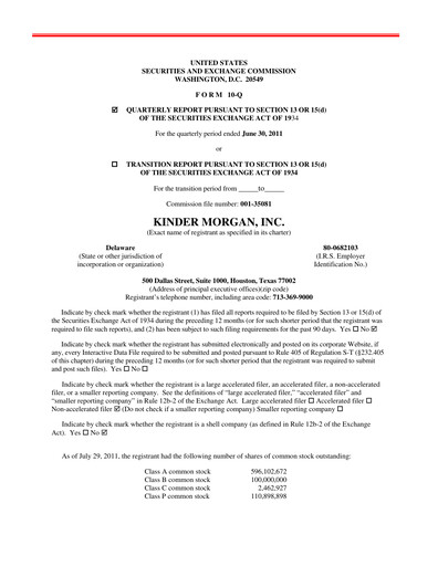 Thumbnail Kinder Morgan Quarterly Report 2011-q2