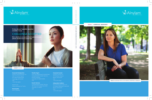 Thumbnail Alnylam Pharmaceuticals
 Annual Report 2019