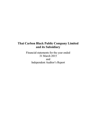 Thumbnail Birla Carbon (Thailand) Financial Statement fy2015