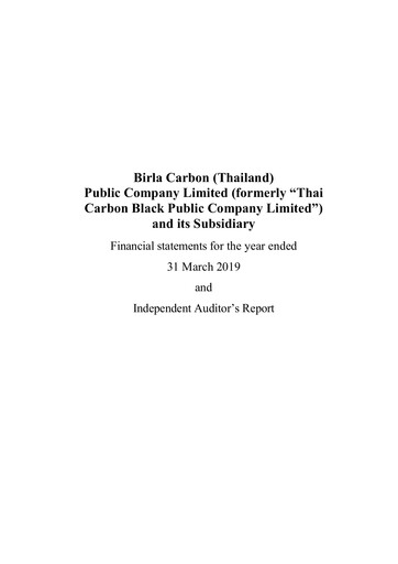 Thumbnail Birla Carbon (Thailand) Financial Statement fy2019