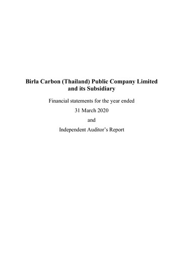 Thumbnail Birla Carbon (Thailand) Financial Statement fy2020
