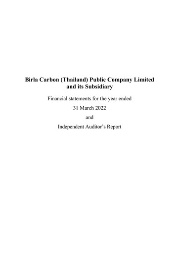 Thumbnail Birla Carbon (Thailand) Financial Statement fy2022