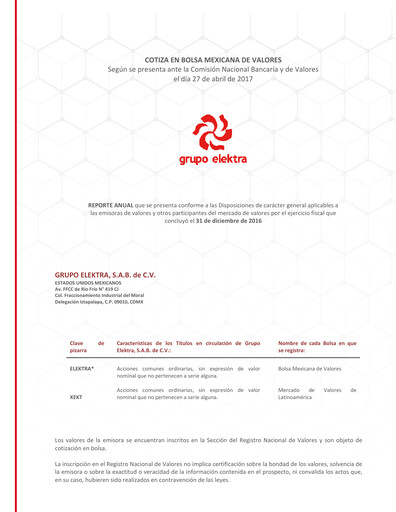 Thumbnail Grupo Elektra
 Annual Report 2016
