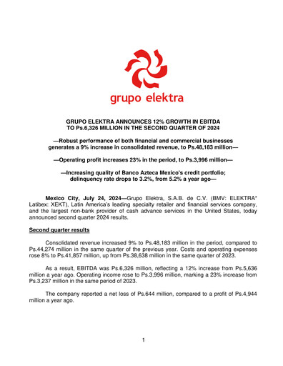 Thumbnail Grupo Elektra
 Quarterly Report 2024-q2
