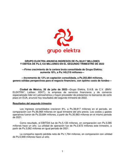 Thumbnail Grupo Elektra
 Quarterly Report 2022-q2