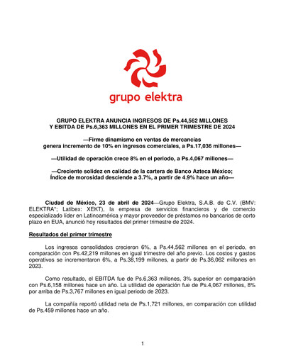 Thumbnail Grupo Elektra
 Quarterly Report 2024-q1