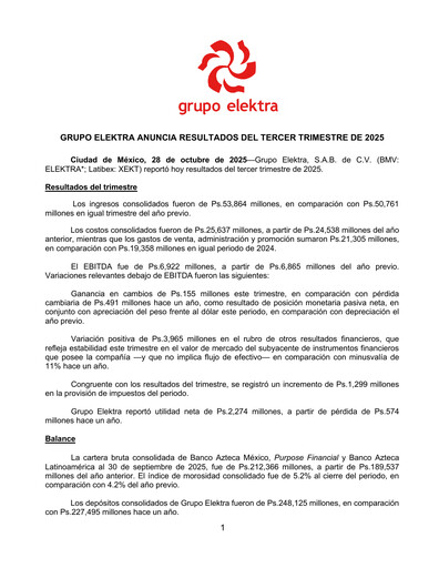 Thumbnail Grupo Elektra
 Quarterly Report 2025-q3