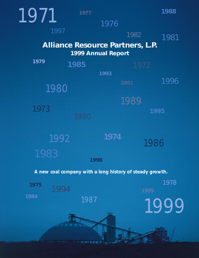 Miniature Alliance Resource Partners Rapport annuel 1999