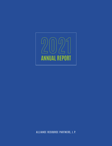 Miniature Alliance Resource Partners Rapport annuel 2021