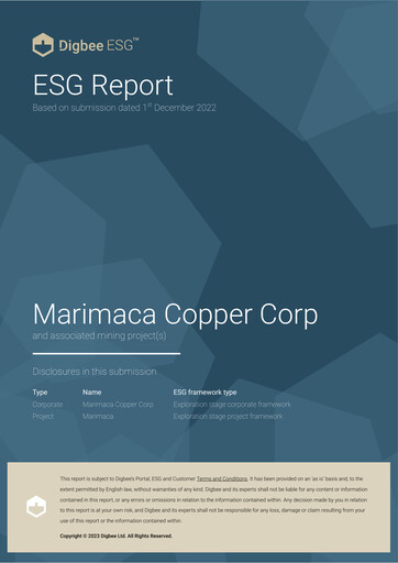 Thumbnail Marimaca Copper ESG Report 2022