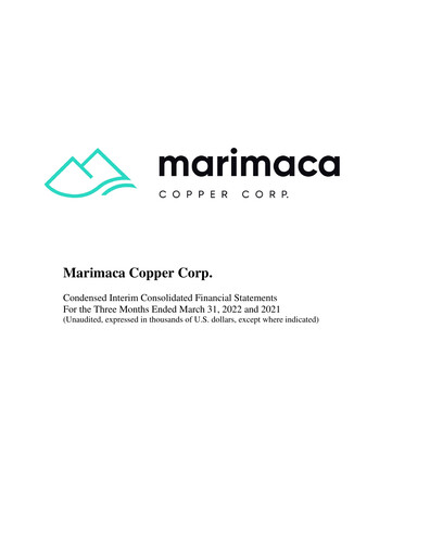 Vorschaubild Marimaca Copper Quartalsbericht 2022-q1