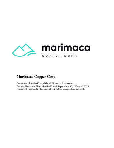 Vorschaubild Marimaca Copper Quartalsbericht 2024-q3