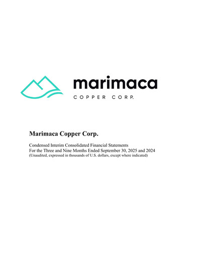 Vorschaubild Marimaca Copper Quartalsbericht 2025-q3