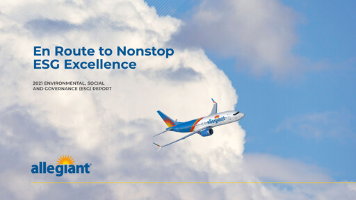 Vorschaubild Allegiant Travel Company ESG-Bericht 2021