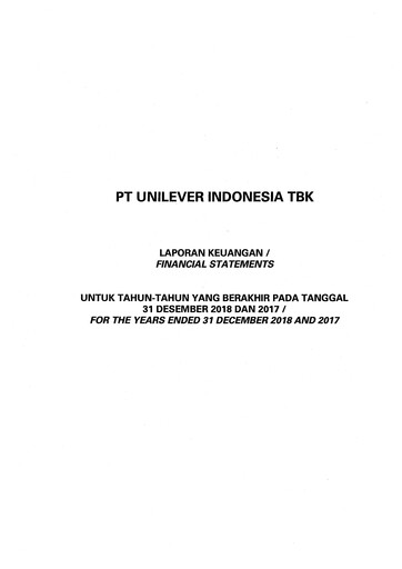 Miniature Unilever Indonesia Bilan financier 2018