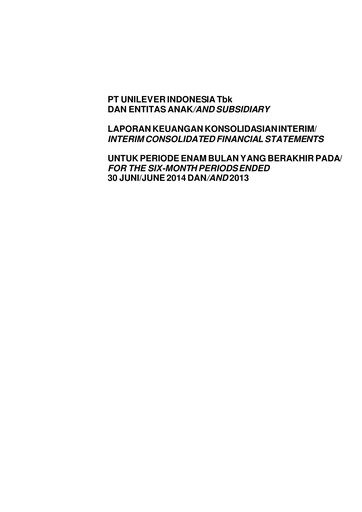 Vorschaubild Unilever Indonesia Halbjahresbericht 2014-h1