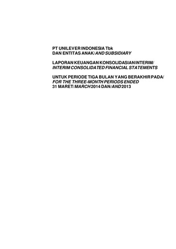 Vorschaubild Unilever Indonesia Quartalsbericht 2014-q1