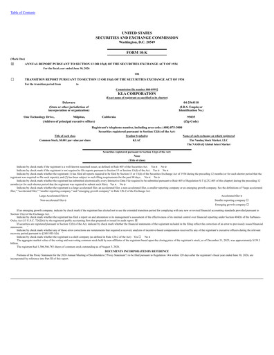 Thumbnail KLA Annual Report 2026